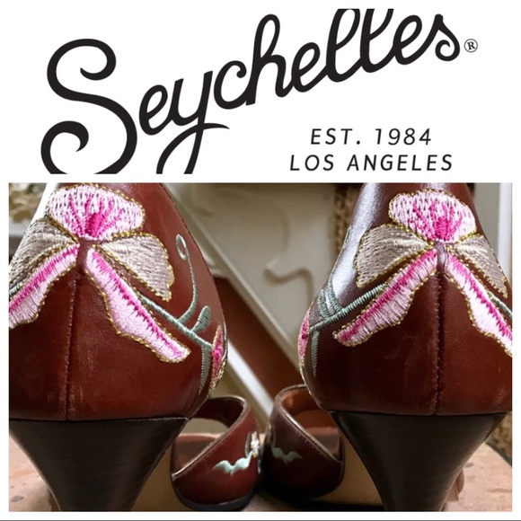 🌴Embroidered Seychelles D'Orsay High Heels - Picture 1 of 5